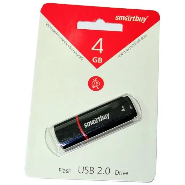 4GB USB 2.0 Flash Drive SmartBuy Crown черный (SB4GBCRW-K)