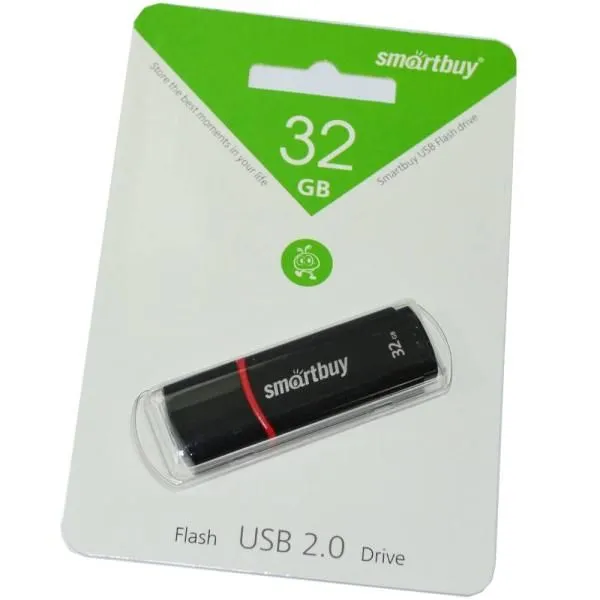 32GB USB 2.0 Flash Drive SmartBuy Crown черный (SB32GBCRW-K)