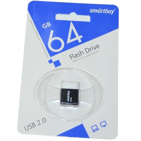 64GB USB 2.0 Flash Drive SmartBuy Lara черный (SB64GBLARA-K)
