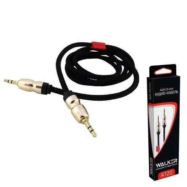Кабель AUX WALKER WCA-720 черный (1,5м)
