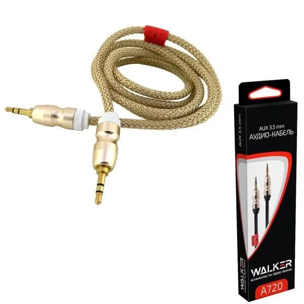 Кабель AUX WALKER WCA-720 золото (1,5м)