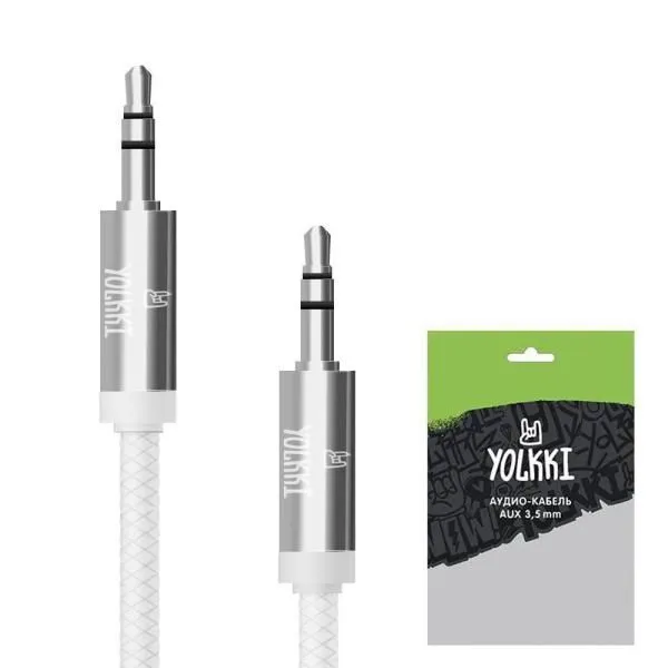 Кабель AUX YOLKKI Violin pack белый (1м)