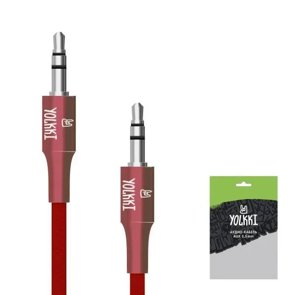 Кабель AUX YOLKKI Flute pack красный (1м)