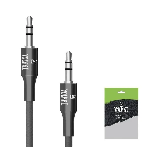 Кабель AUX YOLKKI Flute pack черный (1м)