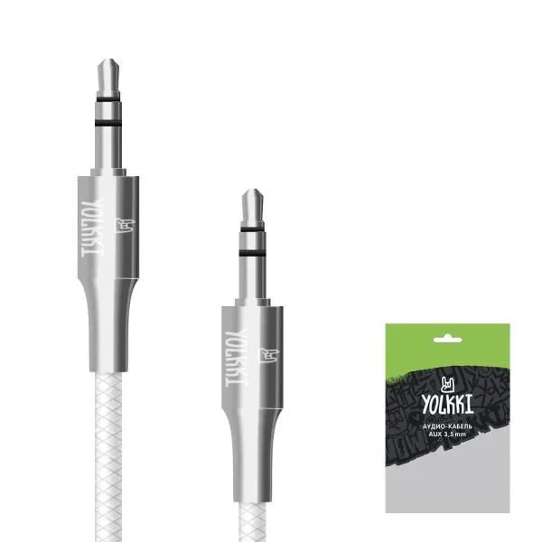 Кабель AUX YOLKKI Flute pack белый (1м)