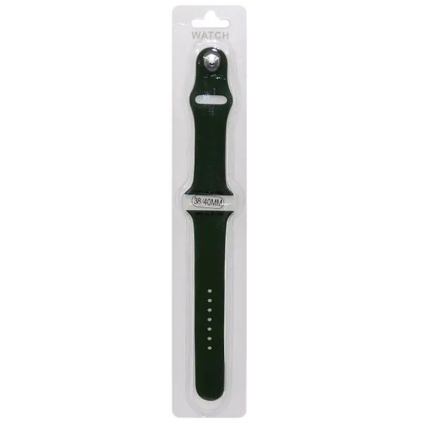 Ремешок совместим с Apple Watch (38/40/41 мм) силикон ML темно-зеленый
