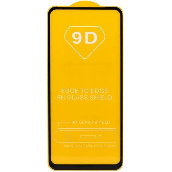 Защитное стекло совместим с Xiaomi Redmi Note 9/Note 9T 2,5D с рамкой черное /тех.пак/