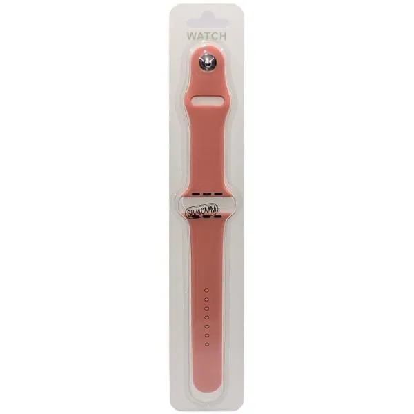 Ремешок совместим с Apple Watch (38/40/41 мм) силикон ML персиковый