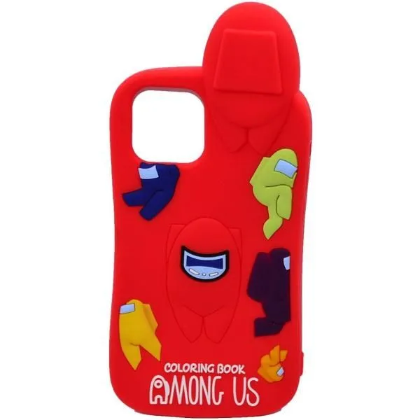 Чехол - накладка совместим с iPhone 12 (6.1") 3D силикон вид 05 красный