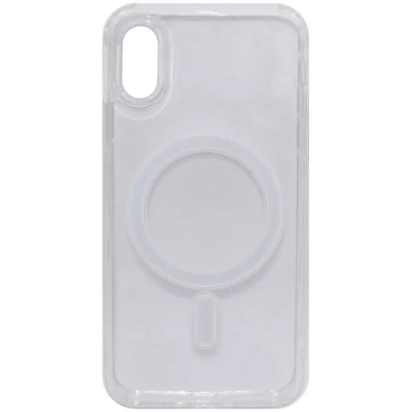 Чехол - накладка совместим с iPhone X/Xs Clear Case (Клеар кейс), MagSafe, cиликон+пластик прозрачный