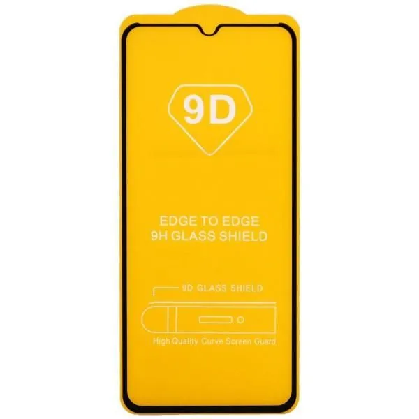 Защитное стекло совместим с Realme С3/C11/C21/C25/Oppo A15/A16/A16k 2,5D с рамкой черное /тех.пак/