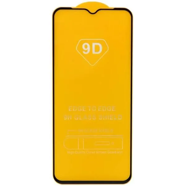 Защитное стекло совместим с Realme C35/C3/7i/C11/C11 2021/C15/C20/C21/C21Y/C25 2,5D с рамкой черное /тех.пак/