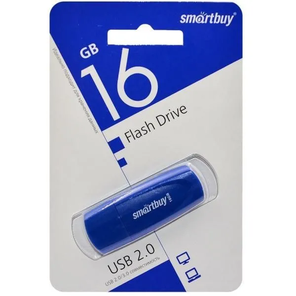16GB USB 2.0 Flash Drive SmartBuy Scout синий (SB016GB2SCB)
