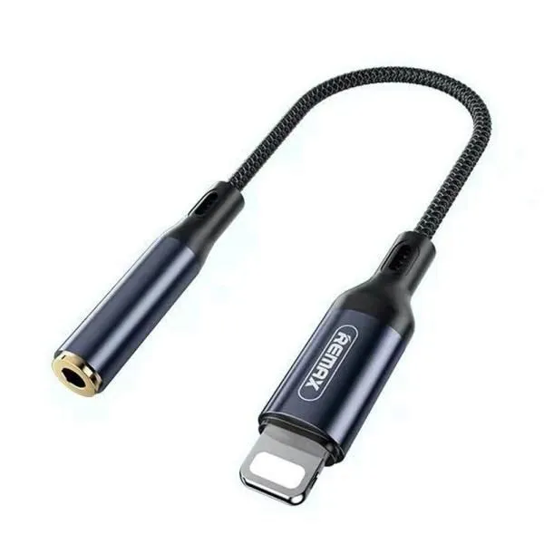 Переходник для наушников REMAX RL-LA13i 8pin/lightning - mini-jack 3.5 (F) темно-серый (15см)