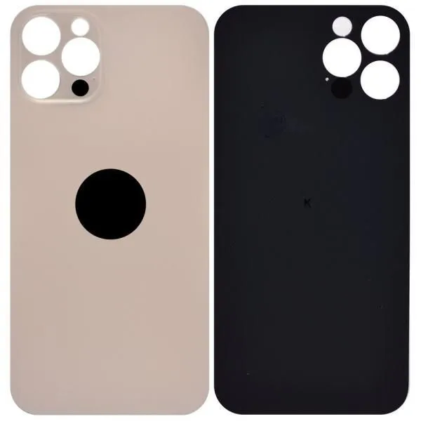 Стекло задней крышки совместим с iPhone 12 Pro золото (Gold)/увеличенный вырез камеры/