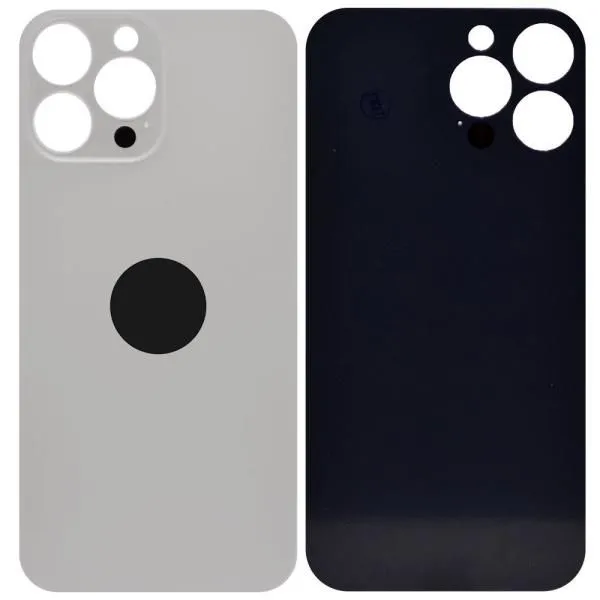 Стекло задней крышки совместим с iPhone 13 Pro Max серебро (Silver)/увеличенный вырез камеры/