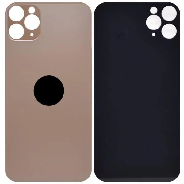 Стекло задней крышки совместим с iPhone 11 Pro Max золото (Gold)/увеличенный вырез камеры/