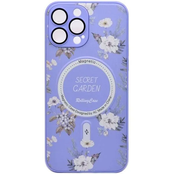 Чехол - накладка совместим с iPhone 12 Pro Max (6.7") Цветы, MagSafe (Магсейф), силикон + пластик Вид 5