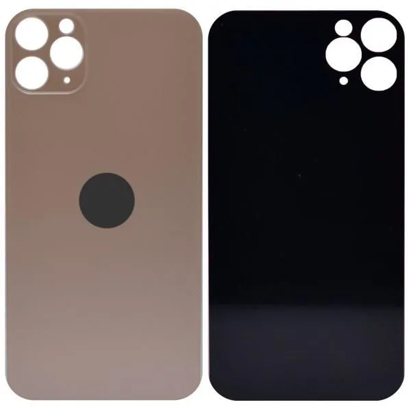 Стекло задней крышки совместим с iPhone 11 Pro Max orig Factory золото (Gold)/увеличенный вырез камеры/ AA