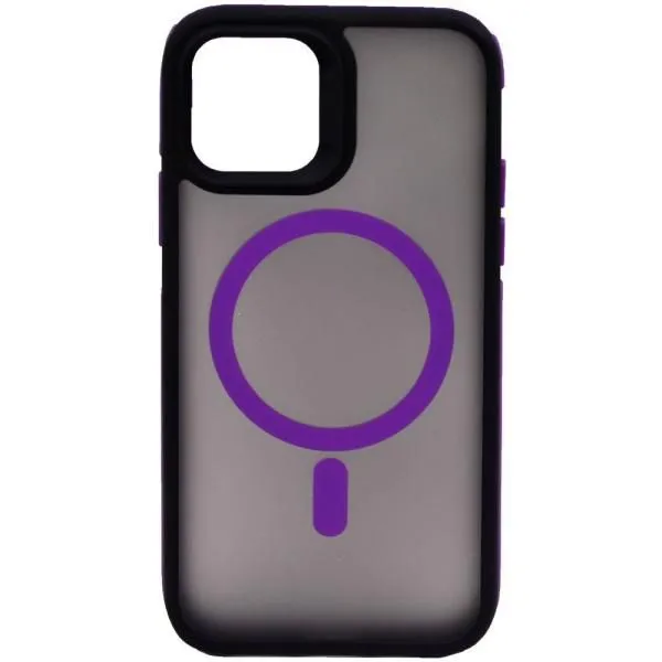 Чехол - накладка совместим с iPhone 12 Pro (6.1") Тайна, MagSafe (Магсейф), пластик+силикон фиолетовый
