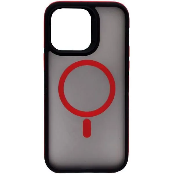 Чехол - накладка совместим с iPhone 12 Pro Max (6.7") Тайна, MagSafe (Магсейф), пластик+силикон красный