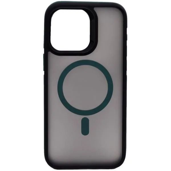 Чехол - накладка совместим с iPhone 13 Pro Max (6.7") Тайна, MagSafe (Магсейф), пластик+силикон зеленый