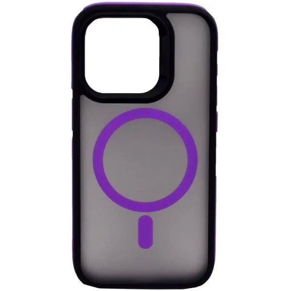 Чехол - накладка совместим с iPhone 13 Pro (6.1") Тайна, MagSafe (Магсейф), пластик+силикон фиолетовый