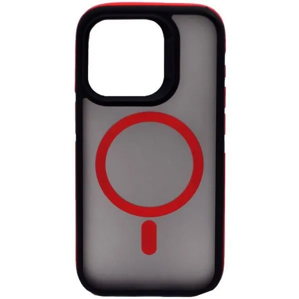 Чехол - накладка совместим с iPhone 13 Pro (6.1") Тайна, MagSafe (Магсейф), пластик+силикон красный