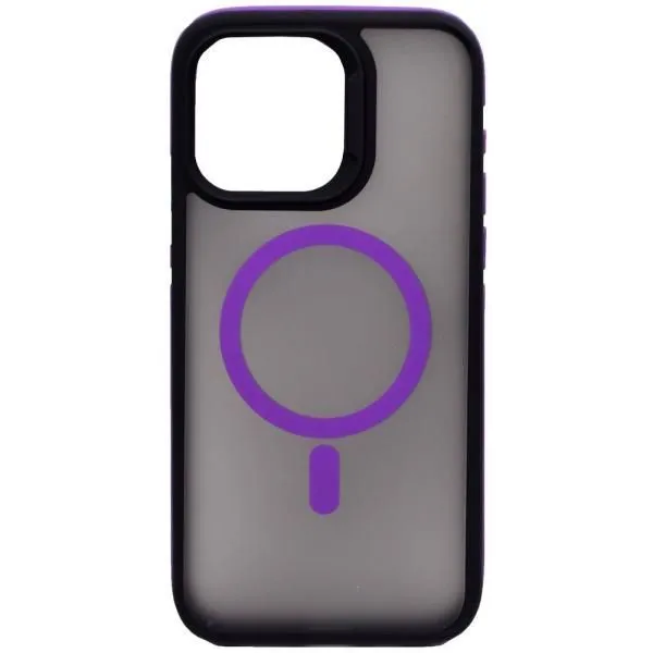 Чехол - накладка совместим с iPhone 13 Pro Max (6.7") Тайна, MagSafe (Магсейф), пластик+силикон фиолетовый
